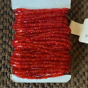 Red Beaded Wire, 15 Feet, Shiny!
